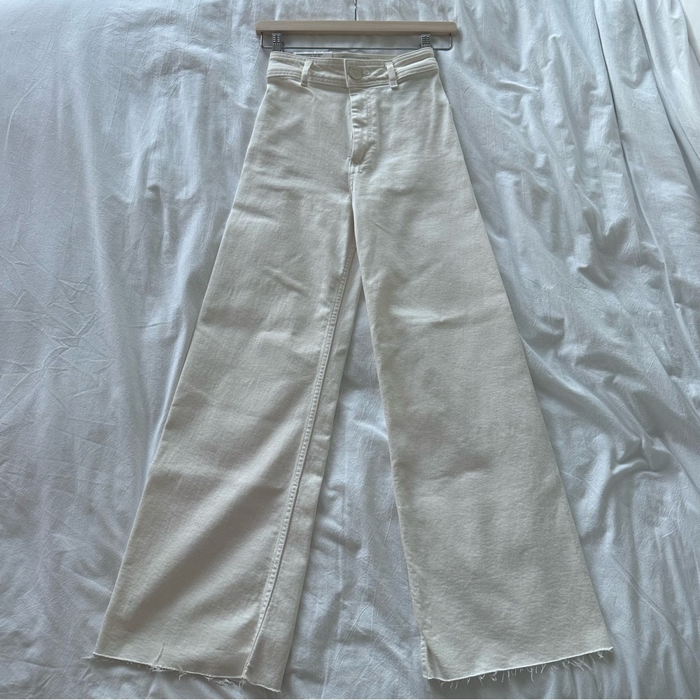 Wide-Leg Cream Pants ZARA Size 0